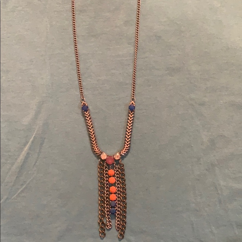Long, multi-colored necklace